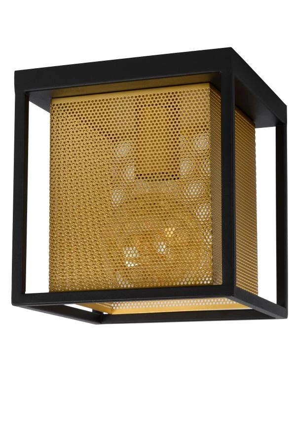 Lucide SANSA - Flush ceiling light - 1xE27 - Black - turned off